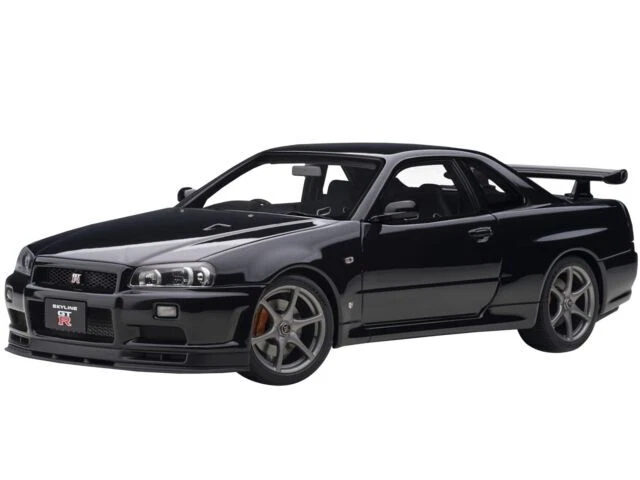 AUTOart Nissan Skyline GT-R R34 V-Spec II 2001 1:18 Model Car - Black Metallic