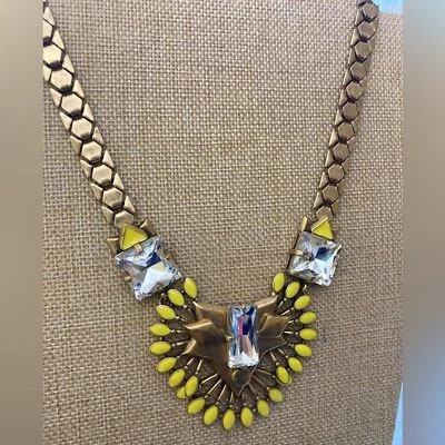 Ожерелье-комбинезон Stella & Dot желтое и прозрачное антикварное золотистое - Изображение 1 из 4
