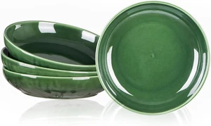 Salad Pasta Serving Bowls - Large Ceramic Wide Shallow Bowls Set 47 Ounces Big D - Picture 1 of 7