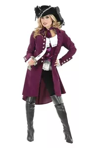 Charades Pirate Vixen Coat Costume for Women, XL, Plum/Plum - Picture 1 of 1