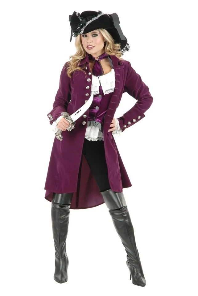 Charades Pirate Vixen Coat Costume for Women, Small, Plum/Plum - Image 1 of 1