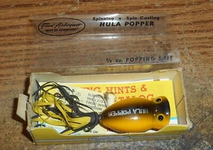 VINTAGE ARBOGAST 1/4 OZ. HULA POPPER/ULTRA RARE WILLOW CAT COLOR/IN BOX/NICE! - Picture 1 of 11