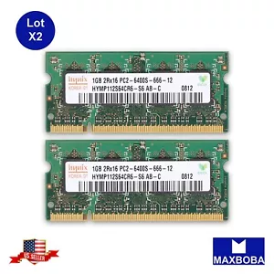  Hynix Memory 2GB (2x 1GB) PC2-6400 Laptop PC RAM DDR2 SDRAM 2RX16 - Picture 1 of 4