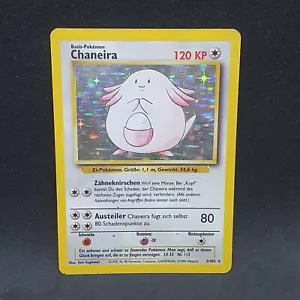 Chansey 3/102 Holo Rare Unlimited 1999 Base Set German Pokemon Card Vintage TCG - Picture 1 of 2