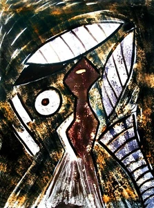 Zeichnung von REME alias Regine Mercier 16X12 - Bild 1 von 2