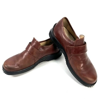 Zapatos sin cordones para mujer de cuero marrón nuboso, talla cómoda EU 41 / US10-10.5 Foto 1 de 4