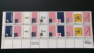 #1345-54 6c Banderas Históricas Placa Bloque de 20 Placas #30085 UL MNH OG EN MUY BUEN ESTADO - Imagen 1 de 1