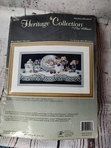 Heritage Collection Stitchery Kit by Elsa Williams Wild About Pansies 20"x10"NIP - Picture 1 of 6