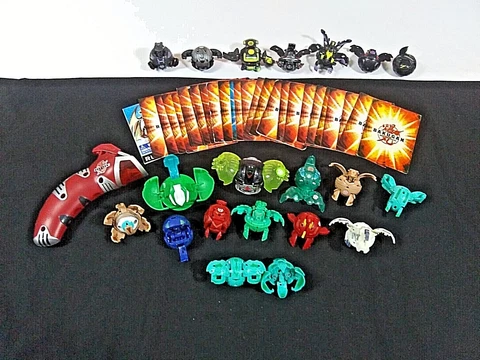 Bakugan Battle Brawlers Lot Of 20 Magnetic Cards 9 Cards 18 Launcher 1 Rules 1 Cover