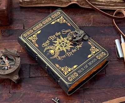 Handmade Celestial Triple Moon And Pentagram Journal Diary For Unisex Adult - Image 1 of 4