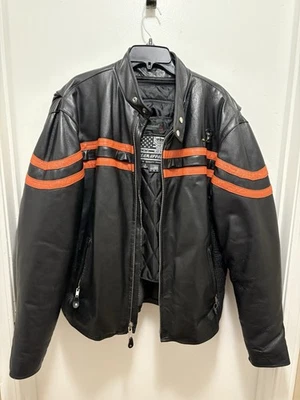 Chaqueta de moto de cuero vintage para hombre, L Foto 1 de 4