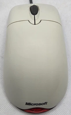 Microsoft Wheel Mouse Optical USB 1.1A White X08-70400 Vintage Tested Working - Image 1 of 4