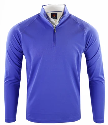 NOVO Pulôver Donald Ross SPORT Louie 1/4 Zíper GRANDE Camiseta Elástica Íris - Imagem 1 de 2