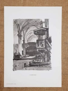 Bozen La Parrocchiale Zeichnung von Luciano Guarnieri Tafel von 1957 - Bild 1 von 1