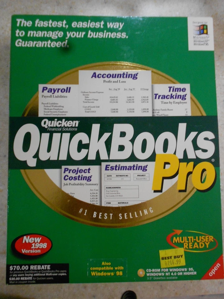 Intuit QuickBooks PRO Small Business Windows 98/ME/2000/XP - Image 1 of 1