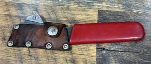 Vintage KLEIN TOOLS 5574 S LINESMAN CABLE SPLITTING KNIFE W SHEATH - Picture 1 of 5