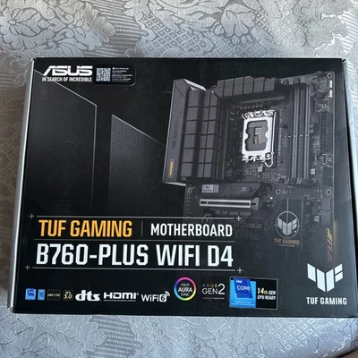 TUF Gaming Motherboard ASUS B760M-Plus D4 Aura Sync Intel 12 13 D4 DDR4 Tech - Image 1 of 3