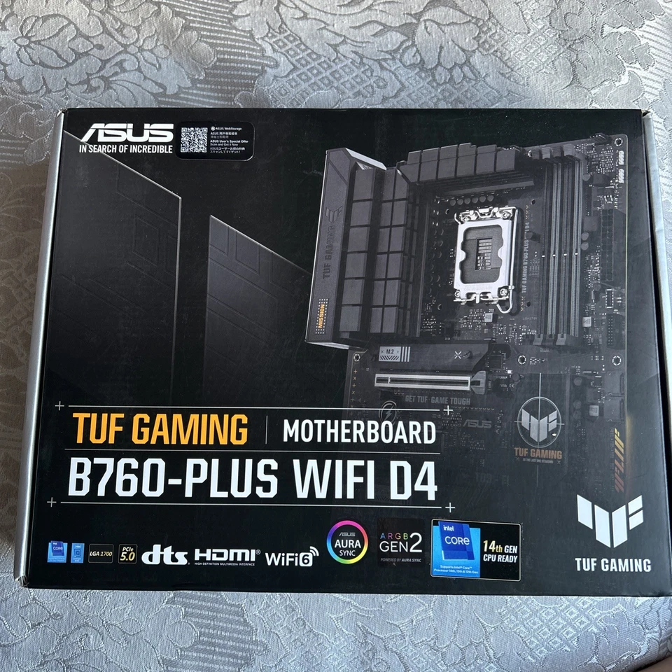 TUF Gaming Motherboard ASUS B760M-Plus D4 Aura Sync Intel 12 13 D4 DDR4 Tech - Image 1 of 3