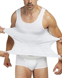 Men Body Shaper Waist Trainer Tank Top Slimming Compression Vest Belly Control - Picture 1 of 32