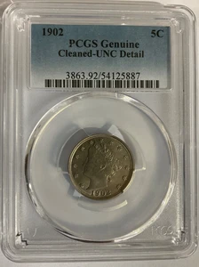 1902 Liberty Nickel 5C PCGS Genuine UNC Details 54125887 - Picture 1 of 2