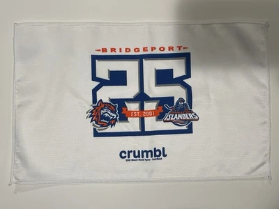 Toalla de rally de hockey Bridgeport Islanders Sound Tigers AHL 2025 25 aniversario Foto 1 de 3