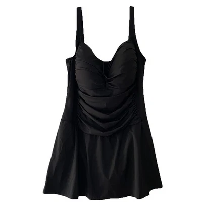 Liz Claiborne Womens Plus Size 18W Skirted Black One Piece Swimsuit Molded Cup - Image 1 of 4