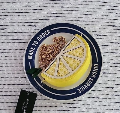 New Kate Spade New York Coin Purse Dandelion Yellow 3D Crossbody Lemon Novelty  - Image 1 of 4