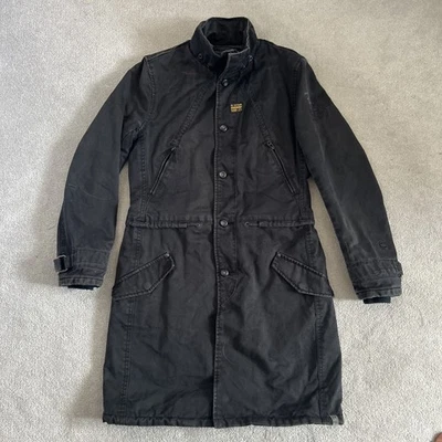 G-Star Raw Trench Coat Black Mens L Full Zip  - Image 1 of 4