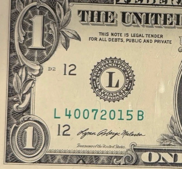 Birthday Note April 7, 2015 4/7/2015 $1 One Dollar Bill Anniversary L40072015B - Image 1 of 3