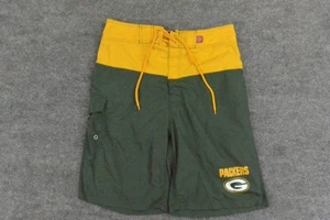 Green Bay Packers Mens Med Swim Trunks Board Shorts NFL Green Gold Mesh Lined - Picture 1 of 10