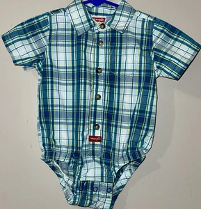 Infantil Niño Wrangler Manga Corta Con Botones Una Pieza 12 Meses Nuevo Con Etiquetas - Imagen 1 de 7