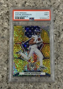 Justin Jefferson 2022 Panini Mosaic #264 Gold Sparkle Prizm SSP PSA 9 como nuevo - Imagen 1 de 2