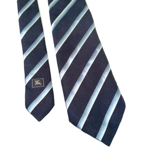 Burberry London Genuine 100% Silk Blue Stripe Formal Tie Made in Italy - Picture 1 of 6