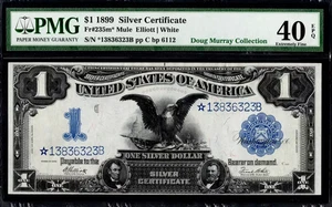 $1 1899 Silver Cert Fr. 235m* BLACK EAGLE MULE STAR! Burke BP #6112 PMG EF 40EPQ - Picture 1 of 2