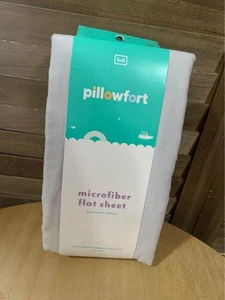NUOVO Pillowfort Full Size Microfibra Spazzolata Lenzuolo Piatto Grigio Tinta Unita - Foto 1 di 2