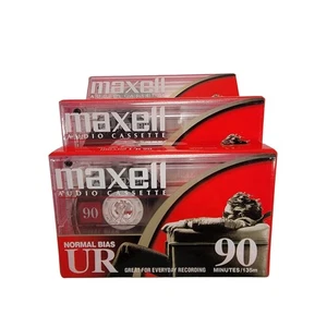 4 MAXELL UR 90 Min Blank Audio Normal Bias Cassette Tape New Factory Sealed - Picture 1 of 6