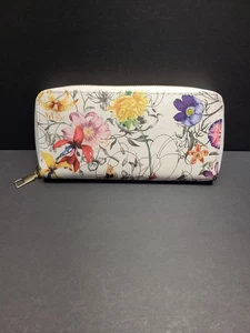 Women's Flower Print Zip Up Wallet - Picture 1 of 5