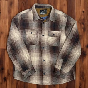 JACHS New York Heavyweight Flannel Shacket Mens XL Brown Plaid Outerwear Rustic - Picture 1 of 7