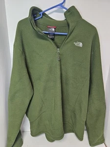 The North Face Mens Fleece Quarter Zip Pullover Large Green - Picture 1 of 4