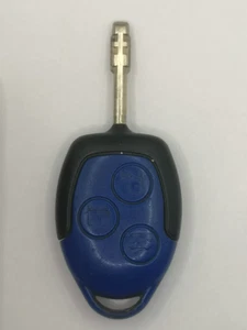 ORIGINAL GEBRAUCHTER FORD BLAU TRANSIT 3 TASTEN FERNBEDIENUNG SCHLÜSSELANHÄNGER GETESTET FUNKTIONIERT GUT - Bild 1 von 2