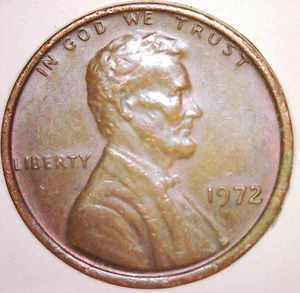 Mint Error!  1972 Lincoln Cent-DDO FS-109 - BN - V. Fine -  Circulated - Picture 1 of 3