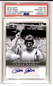 2012 Leaf Pete Rose The Living Legend Autographs Pete Rose Auto PSA 10 #AU-50 - Picture 1 of 2