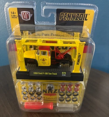M2 MACHINES 1956 FORD F-100 TOW TRUCK MODEL KIT R79 PENNZOIL 1:64 SCALE - Image 1 of 2