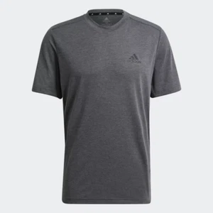 $25 adidas AEROREADY Designed to Move Feelready Sport Tee | Grey / Black | S - Picture 1 of 6
