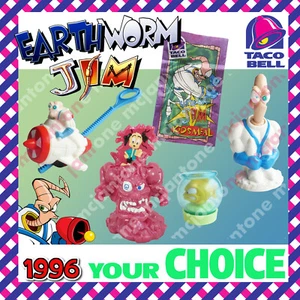 Taco Bell 1996 REGENWURM JIM Peter Welpe MONSTER Hund FISCH Bob IHR Spielzeug WAHL - Bild 1 von 27