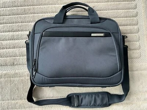 Samsonite Laptop Bag Briefcase Grey / Black Padded Travel With Shoulder Strap  - Afbeelding 1 van 8