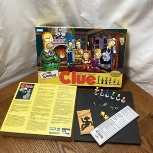 The Simpsons Clue Board Game Complete Parker Brothers Classic Detective 2002