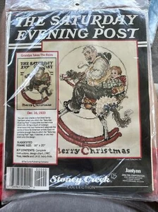 Sabato sera post nonno prende le redini motivo punto croce cavallo Natale - Foto 1 di 3