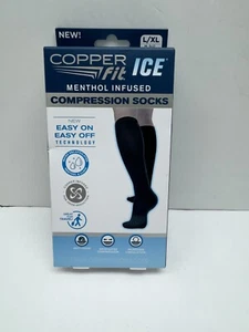 Kupfer Fit Ice Menthol Infused Kompressionsstrümpfe L/XL M9-12 W 10-13 - Bild 1 von 4