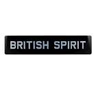 Tłoczony znak BRITISH SPIRIT 20,75 x 4,5 cala czarny i srebrny